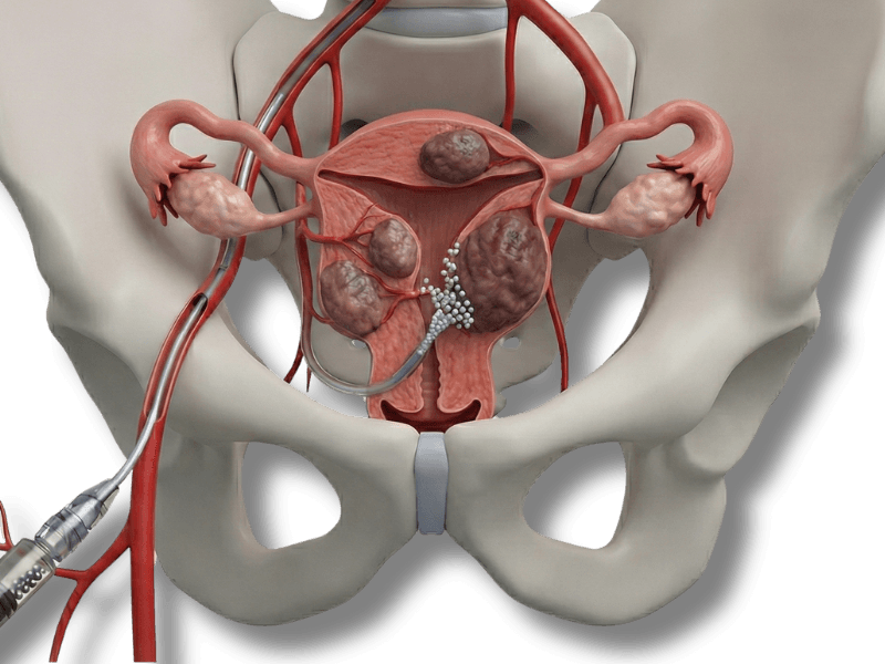 Ilustração: Embolização de Miomas
